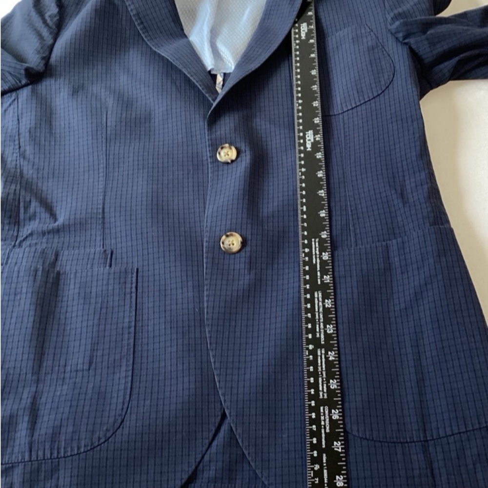 JKT New York Men’s Blazer.  Size 38R  Color Dark Blue and Black. 100%.Cotton - Picture 7 of 8